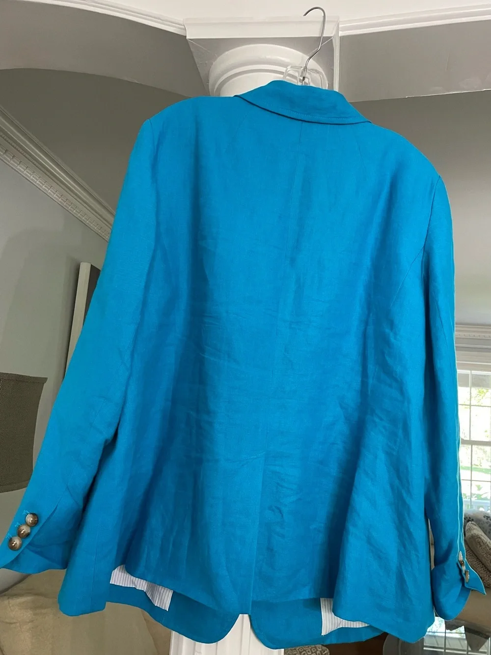 Talbots Bright Turquoise Linen-Blend Blazer women’s size 18W